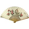 Image 1 : Large Watercolour on Paper Fan Perched Songbirds
