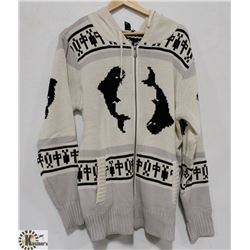 RED DRAGON MENS KNIT ZIP UP HOODED SWEATER