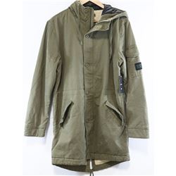 RVCA MENS ARMY GREEN SHERPA LINED JACKET: