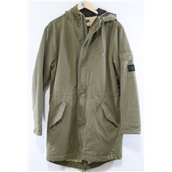 RVCA MENS ARMY GREEN SHERPA LINED JACKET: