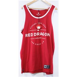 RED DRAGON RED/ WHITE MENS TANK TOP: SIZE LARGE