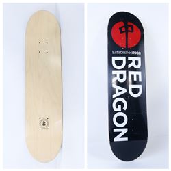 RED DRAGON BLACK & RED SKATE DECK 8"