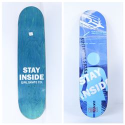 GIRL SKATE CO. "STAY INSIDE" BLUE SKATE DECK 8"