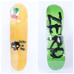 ZERO  YELLOW/ GREEN "ZERO OR DIE"  SKATE DECK