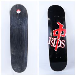 RED DRAGON GREY/ BLACK SKATE DECK 8.25"