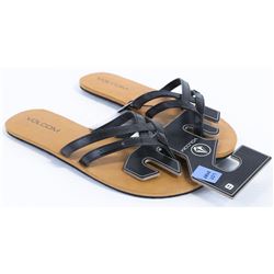 VOLCOM LADIES BLACK CROSSTOWN SANDAL SIZE:6