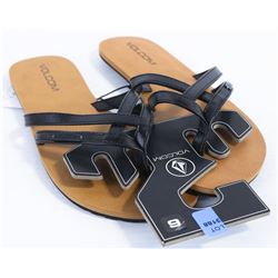 VOLCOM LADIES BLACK CROSSTOWN SANDAL SIZE:6