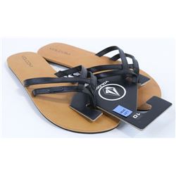VOLCOM LADIES BLACK CROSSTOWN SANDAL SIZE:10