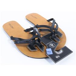 VOLCOM LADIES BLACK CROSSTOWN SANDAL SIZE:10