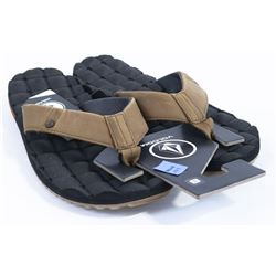 VOLCOM MENS BLACK BOTTOM "RECLINER" LEATHER