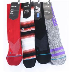 LOT OF 4 STANCE  SOCKS SIZE MEDIUM