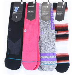 LOT OF 4 STANCE  SOCKS SIZE MEDIUM