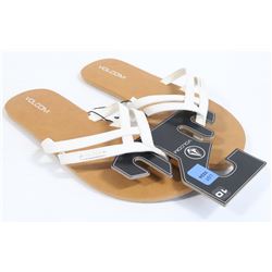 VOLCOM LADIES WHITE CROSSTOWN SANDALS SIZE 10