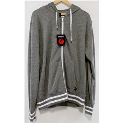 RED DRAGON MENS GREY WITH WHITE TRIM ZIP UP HOODIE