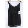 Image 1 : VOLCOM WOMENS BLACK AND LACE SHELLO ROMPER SIZE XS