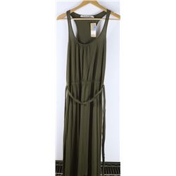 MICHAEL STARS WOMENS OLIVE GREEN BELTED SUNDRESS