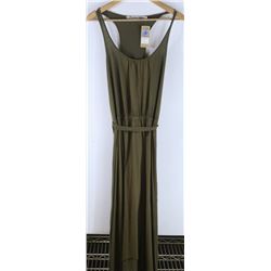 MICHAEL STARS WOMENS OLIVE GREEN BELTED SUNDRESS