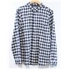 Image 1 : ELEMENT NAVY AND WHITE PLAID MENS BUTTON UP LONG
