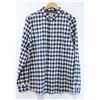 Image 1 : ELEMENT NAVY AND WHITE PLAID MENS BUTTON UP LONG