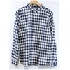 Image 1 : ELEMENT NAVY AND WHITE PLAID MENS BUTTON UP LONG
