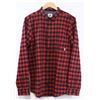 Image 1 : ELEMENT RED AND BLACK PLAID MENS BUTTON UP