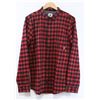 Image 1 : ELEMENT RED AND BLACK PLAID MENS BUTTON UP