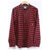 Image 1 : ELEMENT RED AND BLACK PLAID MENS BUTTON UP