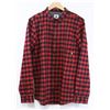 Image 1 : ELEMENT RED AND BLACK PLAID MENS BUTTON UP