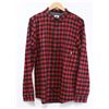 Image 1 : ELEMENT RED AND BLACK PLAID MENS BUTTON UP