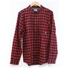 Image 1 : ELEMENT RED AND BLACK PLAID MENS BUTTON UP