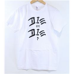 AMERICAN APPAREL WHITE PLUSH "P" TSHIRT SIZE S