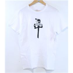 RED DRAGON MENS WHITE SKATES LOGO TSHIRT SIZE M