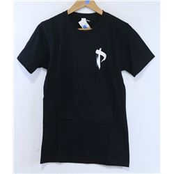 AMERICAN APPAREL PLUSH MENS BLACK "P" TSHIRT