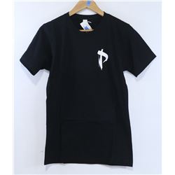 AMERICAN APPAREL PLUSH MENS BLACK "P" TSHIRT
