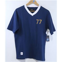 BRIXTON NAVY RIPLEY SS KNIT SHIRT SIZE L