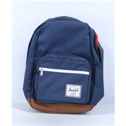 HERSCHEL POP QUIZ BACK PACK-NAVY WITH LEATHER