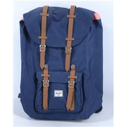 HERSCHEL NAVY LEATHER TRIM LIL AMERICA BACK PACK