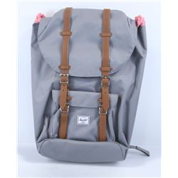 HERSCHEL GREY LEATHER TRIM LIL AMERICA BACK PACK