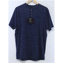 RED DRAGON MENS NAVY BUTTON COLLAR T-SHIRT SIZE