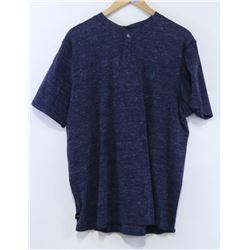 RED DRAGON MENS NAVY BUTTON NECK T-SHIRT SIZE