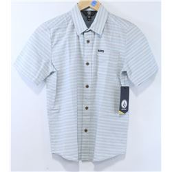 VOLCOM YOUTH PORT STRIPED SHORTED SLEEVED BUTTON
