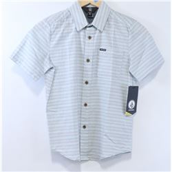 VOLCOM YOUTH PORT STRIPED SHORTED SLEEVED BUTTON