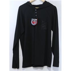 RED DRAGON MENS BLACK LONG SLEEVE HOODED POCKET