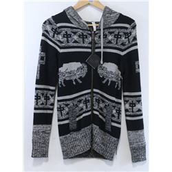 RED DRAGON MENS BLACK & GREY KNIT ZIP UP HOODIE