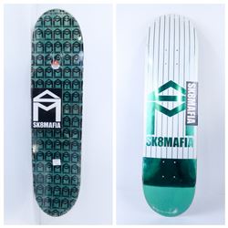 SK8MAFIA GREEN/WHITE 8" SKATE DECK