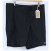 Image 1 : EKUMENIK MENS BLACK TAILORED BOARD SHORTS SIZE 34