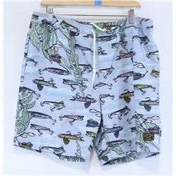 DARK SEAS FISH HOOK MENS SWIM TRUNKS SIZE LARGE