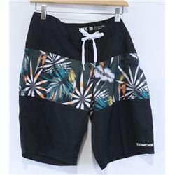 EKUMENIK MENS BLACK GRAPHIC TAILORED BOARD SHORTS