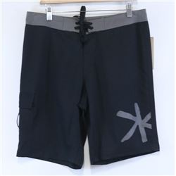EKUMENIK MENS BLACK/GREY TAILORED BOARD SHORTS