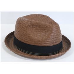 BRIXTON BROWN WICKER STYLE FEDORA SIZE LARGE/7.5